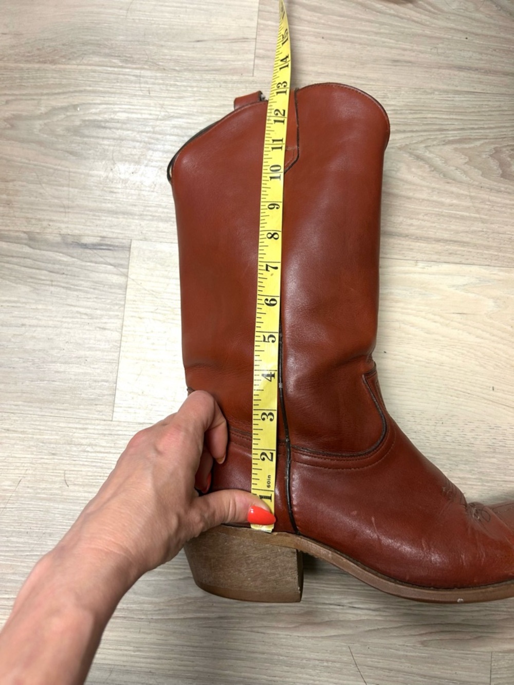 Vintage Frye Boots Women 10.5 Red Pointed Toe 80s Festival USA Western Cowboy - Picture 14 of 16